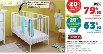 Hyper U Lit Pliant a Barreaux 60x120 cm offre