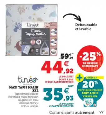 Hyper U Maxi tapis malin XXL offre