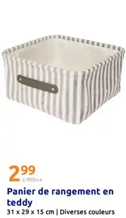 Action Panier de rangement en teddy offre
