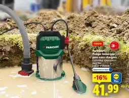 Lidl Parkside pompe immergée pour eaux chargées offre