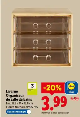 Lidl Livarno organiseur de salle de bains offre