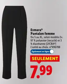 Lidl Esmara pantalon femme offre