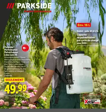 Parkside performance pulvérisateur à dos sans fil