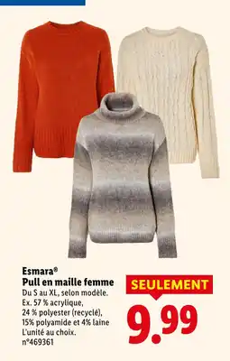Lidl Esmara pull en maille femme offre