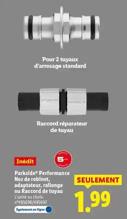 Lidl Parkside - performance nez de robinet, adaptateur, rallonge ou raccord de tuyau offre
