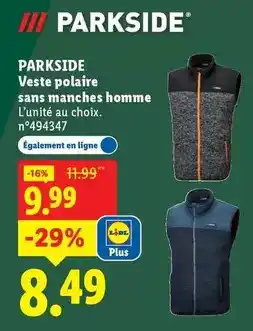 Lidl Parkside - veste polaire sans manches homme offre