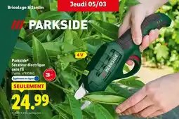 Lidl Parkside - sécateur électrique sans fil offre