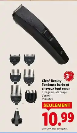 Lidl Cien beauty - tondeuse barbe et cheveux tout en un offre