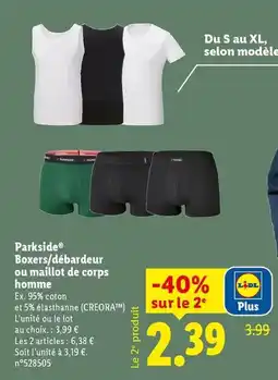 Lidl Parkside - boxers/débardeur ou maillot de corps homme offre