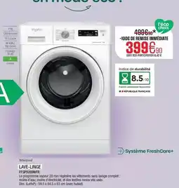 Extra Whirlpool - lave-linge fsf9269wfr offre