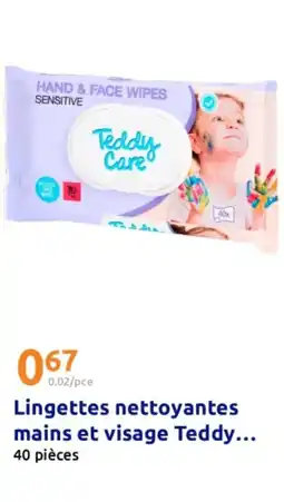 Action Lingettes nettoyantes mains et visage teddy offre
