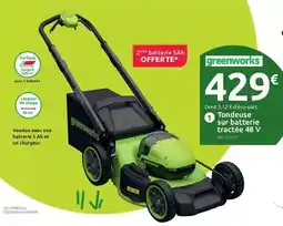 Mr Bricolage Greenworks - tondeuse sur batterie tranchée 48 v offre