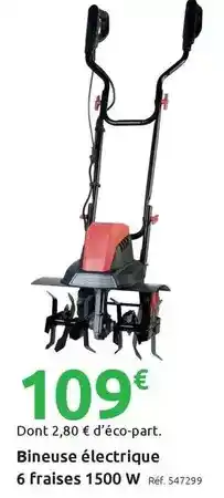 Mr Bricolage Bineuse électrique 6 fraises 1500 w offre