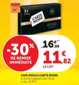 U Express Cafe moulu carte noire offre
