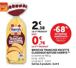 U Express Brioche tranchee recette classique nature harrys offre