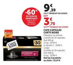 U Express Cafe capsules carte noire offre