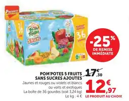 U Express Pom'potes 5 fruits sans sucres ajoutes offre