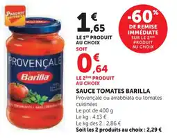 U Express Sauce tomates barilla offre