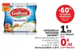 U Express Mozzarella pasteurise galbani offre