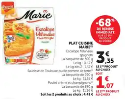 U Express Plat cuisine marie offre