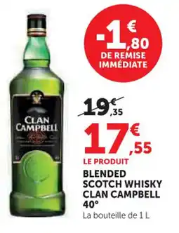 U Express Blended scotch whisky clan campbell 40° offre