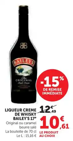 U Express Liqueur creme de whisky bailey's 17° offre