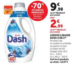 U Express Lessive liquide dash 2 en 1 offre