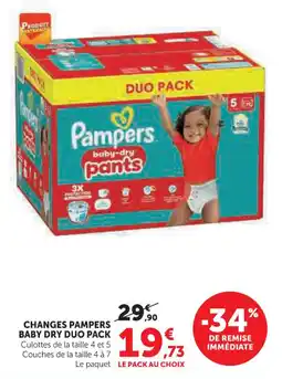U Express Changes pampers baby dry duo pack offre