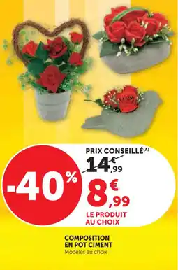 U Express Composition en pot ciment offre