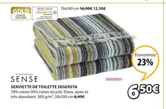 JYSK Serviette De Toilette Segersta offre