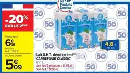 Carrefour Market Carrefour - lait u.h.t. demi-écrémé classic' offre