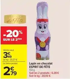 Carrefour Market Esprit de fête - lapin en chocolat offre