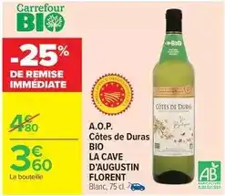 Carrefour Market Carrefour bio - a.o.p. côtes de duras bio offre