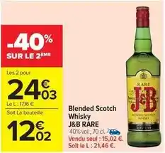 J&b - blended scotch whisky