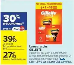 Carrefour Market Gillette - lames rasoirs offre