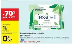 Carrefour Market Fess'nett - papier hygiénique humide offre