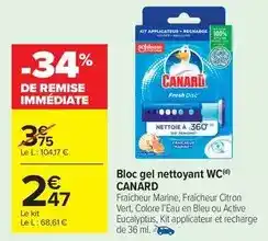 Carrefour Market Canard - bloc gel nettoyant wc offre