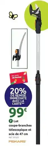 Mr Bricolage Fiskars - coupe-branches télescopique et scie de 47 cm offre