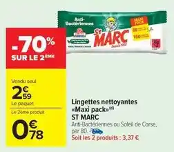 Carrefour Market St marc - lingettes nettoyantes maxi pack offre