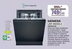 Extra Siemens - lave-vaisselle sn616x2x7fw offre
