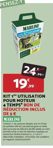 Bricomarché Kit 1 utilisation pour moteur 4 temps' bon de reduction inclus offre