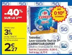Carrefour Market Carrefour - tablettes lave-vaisselle tout en 1 expert offre