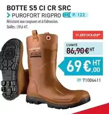 Loxam Dunlop - botte s5 ci src offre