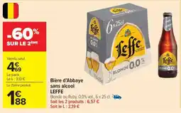 Carrefour Market Bière d'Abbaye sans alcool LEFFE offre