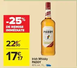 Carrefour Market Irish Whisky PADDY offre