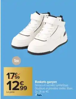 Carrefour Baskets garçon offre