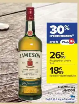 Carrefour Market IRISH WHISKEY JAMESON offre