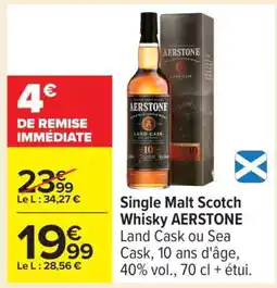 Carrefour Single Malt Scotch Whisky Aerstone offre