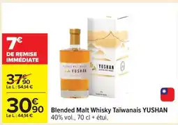 Carrefour Blended Malt Whisky Taïwanais YUSHAN offre