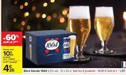 Carrefour Bière Blonde 1664 offre
